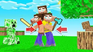 Minecraft But We're All STUCK TOGETHER! (help)