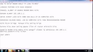 seting  modem adsl tplink TD 8817