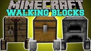 Minecraft: WALKING BLOCKS (BLOCKS THAT FOLLOW YOU!) Block Golems Mod Showcase