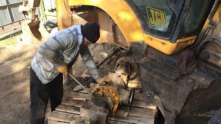 ?JCB3CX SUPER снятие и разборка заднего моста?Ремонт тормозов?Repairs JCB?