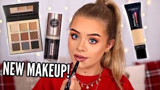 TESTING NEW MAKEUP! REVOLUTION CONCEALER, LOREAL FOUNDATION, BENEFIT PRIMER, MAYBELLINE etc