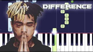 XXXTENTACION - difference Piano Tutorial EASY (Piano Cover)
