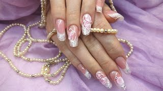 Свадебный маникюр с использованием Арочных форм Формула Профи