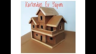 Kartondan ev yapımı Ev ödevi DIY