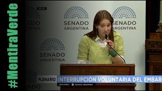 Se cae el relato de Milagros Peñalba, la joven pro aborto que expuso en el Senado