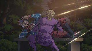 [Jojo Golden Wind Meme] Giorno "heals" Mista for a Golden Experience