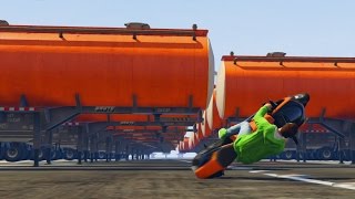 ТРЮКИ GTA 5 - СЛАЙД ПОД 32 ЦИСТЕРНАМИ! - Эпизод 13 (BMX и БАЙК)