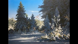 Мастер класс Юшкевича Виктора. "Зимний контраст". Пишем акрилом. Художник-композитор: Юшкевич Виктор