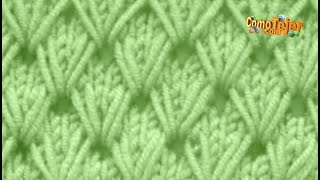 Cómo Tejer Punto Alemán.Flores.How to Knit  Flowers 2 agujas/palitos(658)