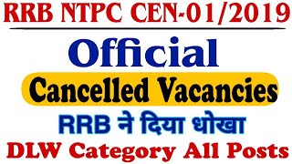 RRB NTPC CEN-01/2019 Vacancies All DLW Post Cancelled In RRB Allahabad Region.