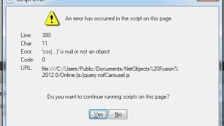 كيفية إيقاف رسائل Script Error المزعجة