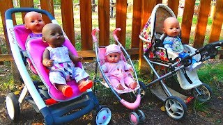 Куклы Беби Бон. Прогулка с Baby Born в ПАРКЕ. Baby Annabell pram