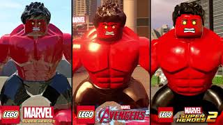 LEGO Marvel Super Heroes 2 vs LEGO Marvel Super Heroes / Avengers Characters Side by Side Comparison