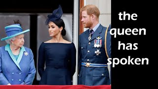 QUEEN ELIZABETH HAS SPOKEN. (Update on Meghan and Harry)