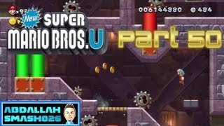 Let's Play New Super Mario Bros U for WiiU - Part 50:  W6-T "Grinding Stone Tower" 100% Walkthrough With Abdallah