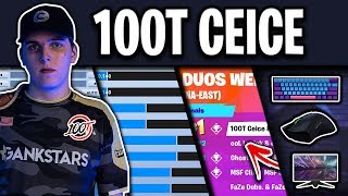 100T Ceice Fortnite Settings, Keybinds and Setup (1st WC WEEK 6)