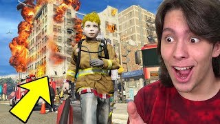 Jogando GTA 5 com uma CRIANÇA de 9 ANOS BOMBEIRO!!