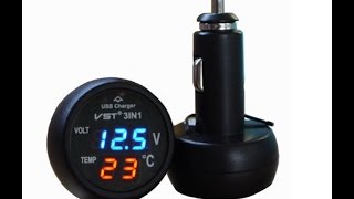 Автомобильный индикатор напряжения и температуры  VST-706. Обзор.