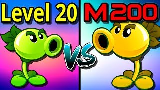 Plants vs Zombies 2 Compare Mastery 200 vs Level 20 Repeater PvZ 2 Gameplay