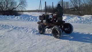Обзор!Первый выезд!Самодельный минитрактор  из ВАЗ,УАЗ,НИВА!!!
