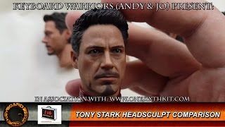 Tony Stark Headsculpt Comparison (for use with Hot Toys and 1/6 Figures)
