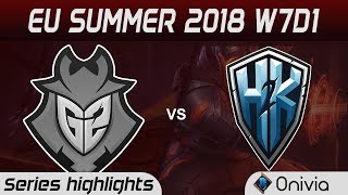 G2 vs H2K Highlights EU LCS Summer 2018 W7D1 G2 Esports vs H2K Gaming By Onivia