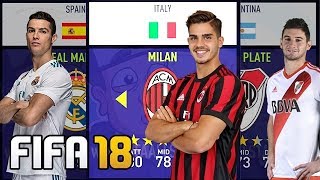 FIFA 18 - VAZOU O OVER GERAL DOS PRINCIPAIS TIMES DO GAME!!! ALGUNS POLÊMICOS!!