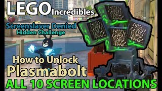 Lego Incredibles - Screenslaver Denied Challenge / All Screen Locations (How to Unlock Plasmabolt)