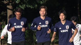サッカー日本代表 合宿初日 パナマ、ウルグアイ戦へ始動