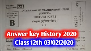 03/02/2020 History answer/Bihar Board 12th class History answer key 2020 | 12th History answer key |