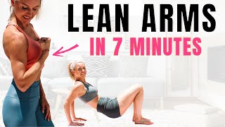 LEAN ARMS in 7 minutes - with upper body FAT BURN (no equipment)