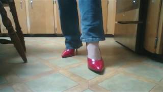 Walking & Tapping In Red High Heels