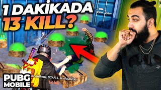 1 DAKİKADA 13 KİLL ALMAK!! EN EFSANE MAÇIM OLABİLİR!! | PUBG Mobile