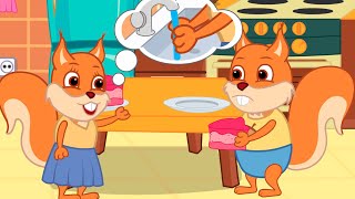Famille d'Écureuil - Se Laver Les Mains Avant De Manger Animé 2022 en Français