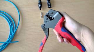 Instruction video how to terminate (crimp) a MC4 (Solarline 2) contact with a Rennsteig Crimp Tool