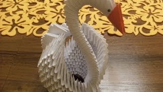 origami 3d - ŁABĘDŹ - instrukcja jak wykonać