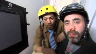 Fles wijn in de magnetron