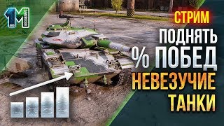 Стрим Невезучие танки,поднять % побед!#1!World of Tanks.михаилиус1000