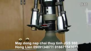 Máy đóng nắp chai rượu bán tự động, máy siết nắp chai thủy tinh, máy đóng nắp chai mật ong