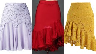 tranding and elegant flare style lace mini skirt design and ideas for women and girls