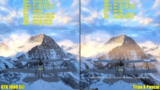 Battlefield 1 Pc Titan X Pascal Overclocked Vs GTX 1080 SLI 4K Ultra Frame Rate Comparison