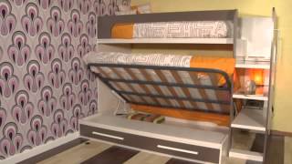 Cama de matrimonio + litera = 3 plazas originales y divertidas.