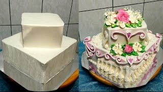 УКРАШЕНИЕ ТОРТОВ, СВАДЕБНЫЙ ДВУХ-ЯРУСНЫЙ ТОРТ, от SWEET BEAUTY сладкая красота,  cake decoration