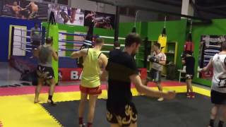 Общая тренировка в клубе тайского бокса "Бангкок", г.Челябинск.
