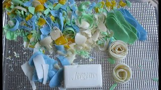 ASMR Soap Carving and Crushing Soap Flowers and Plates - Oddly Satisfying