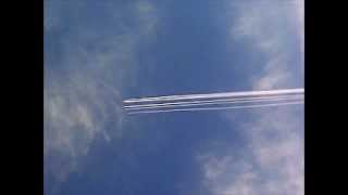 Strange plane formation over Sofia, Bulgaria. Military, Chemtrails, UFO?