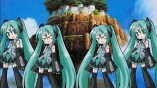 Hatsune Miku 初音ミク「君をのせて」四部合唱（天空の城ラピュタ） Castle in the Sky