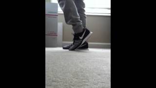 Nike flyknit trainer black white on foot shoe review kanye