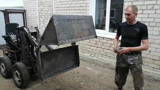Обзор и размеры челюстного ковша на самодельном минипогрузчике