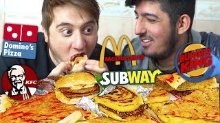 TÜM FAST FOOD MARKALARINI YEME CHALLENGE !! *25.400 kalori*